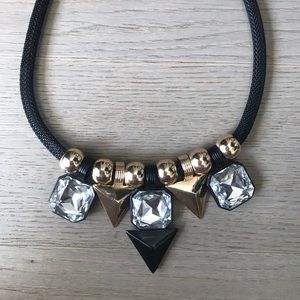 Black Diamond Studded Statement Necklace
